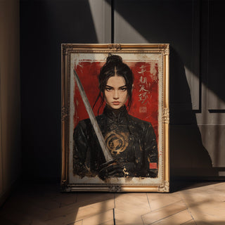 Samurai Gaze – Hokusai - Inspired Warrior Portrait - Just Great Posters