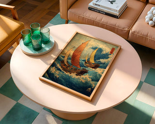 Storm Sailors – Japanese Woodblock Ocean Art Print - Just Great Posters