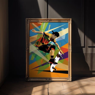 Vibrant Pop‑Art Skateboard Poster - Just Great Posters