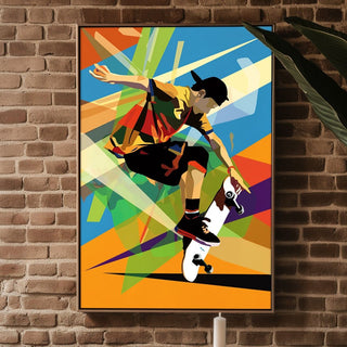 Vibrant Pop‑Art Skateboard Poster - Just Great Posters