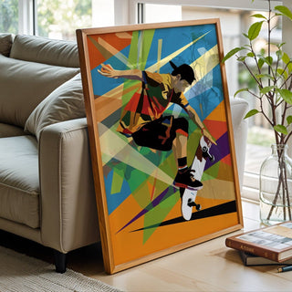 Vibrant Pop‑Art Skateboard Poster - Just Great Posters