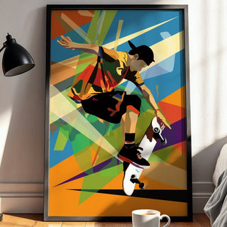Vibrant Pop‑Art Skateboard Poster - Just Great Posters