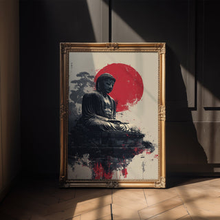 Great Buddha of Japan – Grunge Sunrise Poster - Just Great Posters