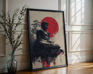 Great Buddha of Japan – Grunge Sunrise Poster - Just Great Posters