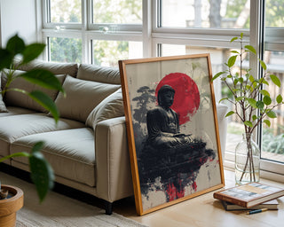 Great Buddha of Japan – Grunge Sunrise Poster - Just Great Posters