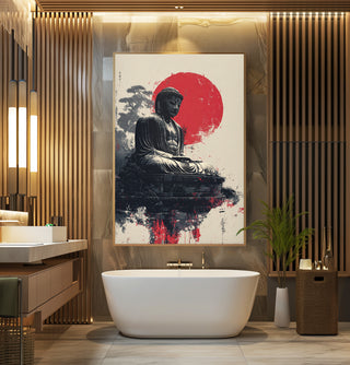 Great Buddha of Japan – Grunge Sunrise Poster - Just Great Posters