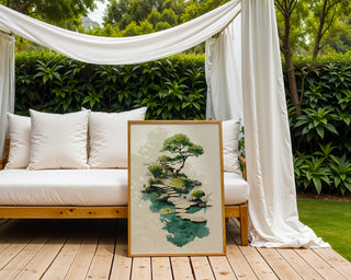 Watercolor Garden Gate with Stepping Stones - Just Great Posters