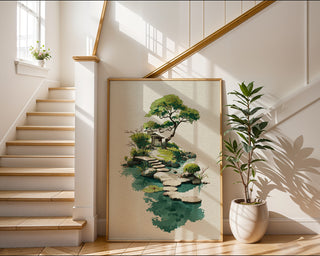 Watercolor Garden Gate with Stepping Stones - Just Great Posters