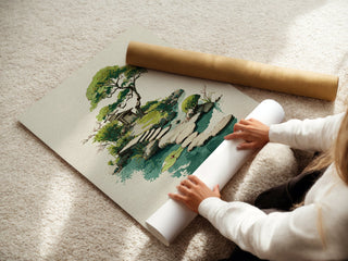 Watercolor Garden Gate with Stepping Stones - Just Great Posters