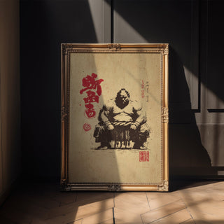 Wabi‑sabi Sumo Wrestler Illustration - Just Great Posters
