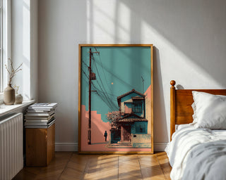 Power Pole Moonrise – Pop Tokyo Cityscape Print - Just Great Posters