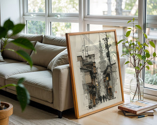 Ink‑Line Alley – Tokyo Street Pen & Wash - Just Great Posters