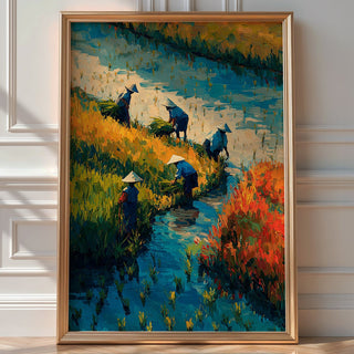Rice Field Harvest Print - Just Great Posters