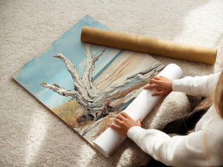 Driftwood on Tranquil Beach Poster - Just Great Posters