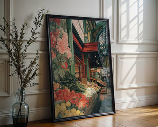 Market Morning – Watercolor Street Market Art Print - Just Great Posters