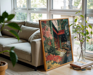 Market Morning – Watercolor Street Market Art Print - Just Great Posters