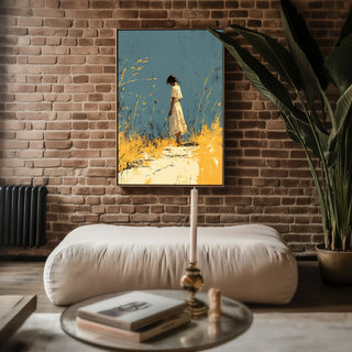 Where the Wildflowers Were – Moody Girl in Field Art Print - Just Great Posters