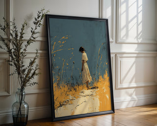 Where the Wildflowers Were – Moody Girl in Field Art Print - Just Great Posters