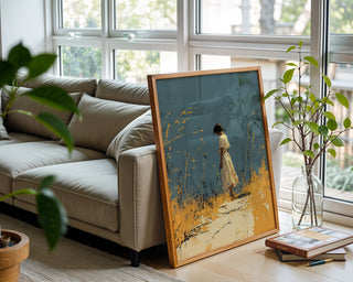 Where the Wildflowers Were – Moody Girl in Field Art Print - Just Great Posters