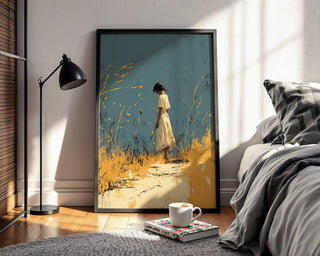 Where the Wildflowers Were – Moody Girl in Field Art Print - Just Great Posters