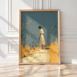 Where the Wildflowers Were – Moody Girl in Field Art Print - Just Great Posters