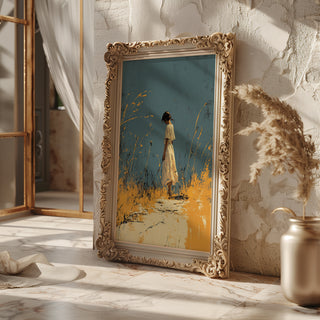 Where the Wildflowers Were – Moody Girl in Field Art Print - Just Great Posters