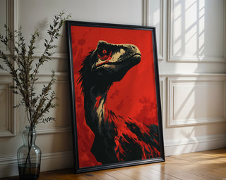 Raptor in Red Dinosaur Poster – High - Impact Art - Just Great Posters