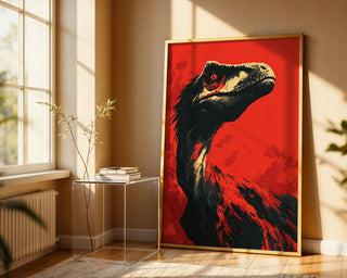 Raptor in Red Dinosaur Poster – High - Impact Art - Just Great Posters
