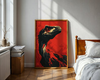 Raptor in Red Dinosaur Poster – High - Impact Art - Just Great Posters