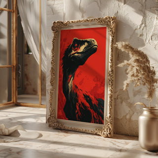 Raptor in Red Dinosaur Poster – High - Impact Art - Just Great Posters