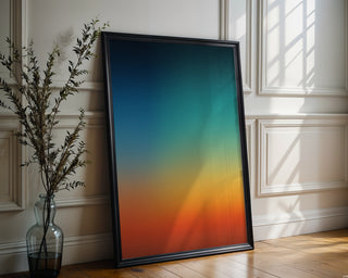 Teal to Orange Gradient Poster – Abstract Two - Color Wall Art - Just Great Posters