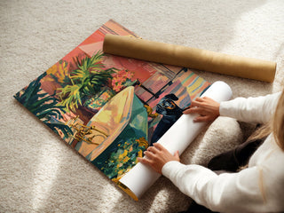 Matisse‑Style Dachshund Art Print – Elegant Modern Dog & Botanical Poster - Just Great Posters