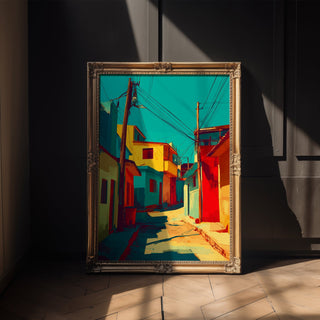 Electric Alley – Bold Urban Color Block Art Print - Just Great Posters