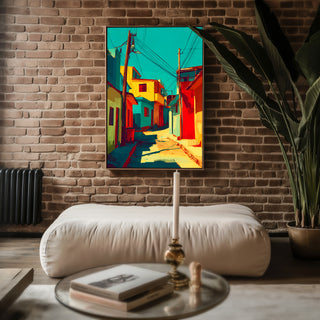 Electric Alley – Bold Urban Color Block Art Print - Just Great Posters