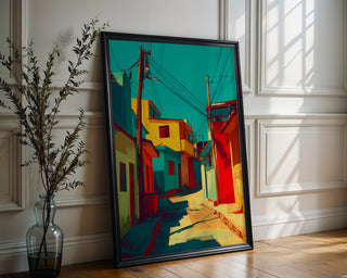 Electric Alley – Bold Urban Color Block Art Print - Just Great Posters