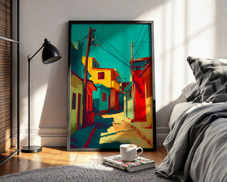 Electric Alley – Bold Urban Color Block Art Print - Just Great Posters