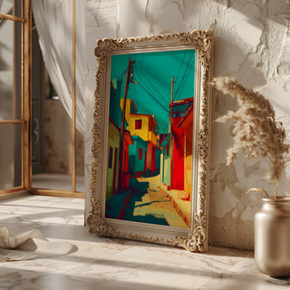 Electric Alley – Bold Urban Color Block Art Print - Just Great Posters