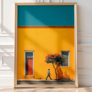 Colorful Street Wall Art – Bold Mexico - Inspired Architecture Poster Print - Just Great Posters