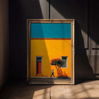 Sun Wall Walk – Minimalist Latin Street Art Print - Just Great Posters