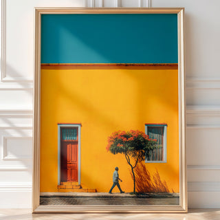 Sun Wall Walk – Minimalist Latin Street Art Print - Just Great Posters