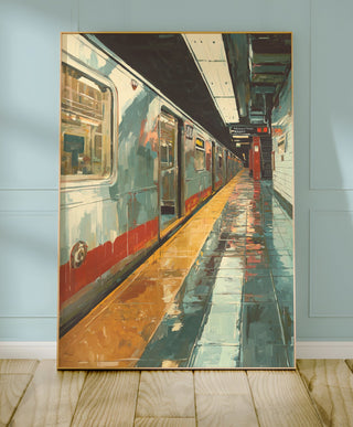 Urban Subway Station Art Print – Moody City Platform Print - Just Great Posters
