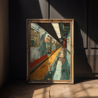 Urban Subway Station Art Print – Moody City Platform Print - Just Great Posters