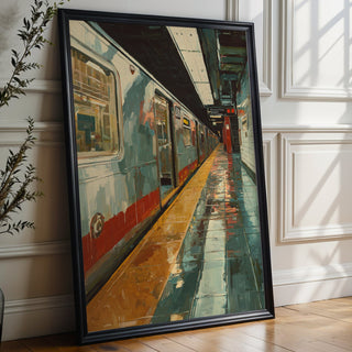 Urban Subway Station Art Print – Moody City Platform Print - Just Great Posters