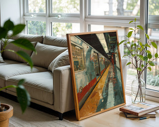 Urban Subway Station Art Print – Moody City Platform Print - Just Great Posters