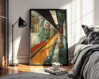 Urban Subway Station Art Print – Moody City Platform Print - Just Great Posters