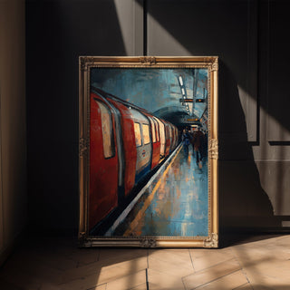 London Tube Station Wall Art Print – Moody Underground Cityscape for Modern Urban Decor - Just Great Posters