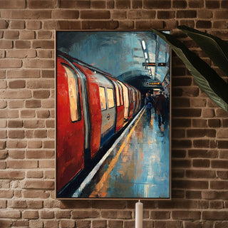 London Tube Station Wall Art Print – Moody Underground Cityscape for Modern Urban Decor - Just Great Posters