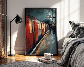 London Tube Station Wall Art Print – Moody Underground Cityscape for Modern Urban Decor - Just Great Posters