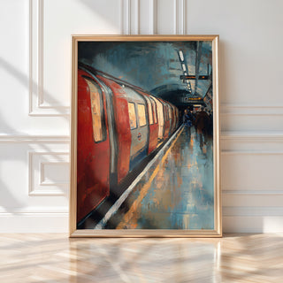 London Tube Station Wall Art Print – Moody Underground Cityscape for Modern Urban Decor - Just Great Posters