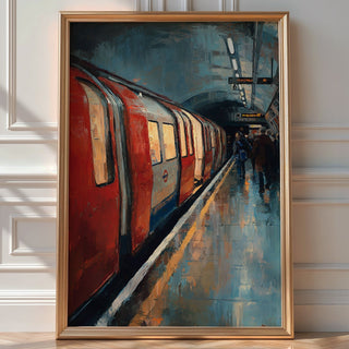 London Tube Station Wall Art Print – Moody Underground Cityscape for Modern Urban Decor - Just Great Posters